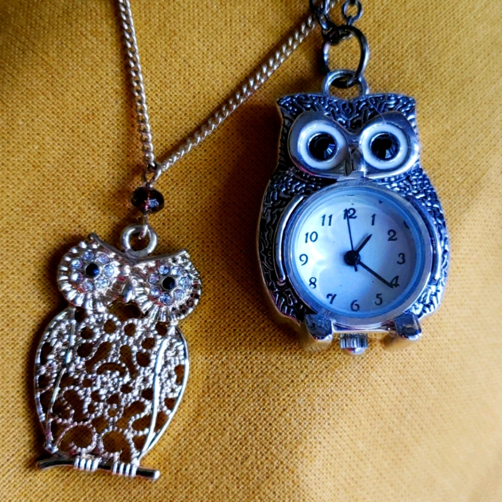 Two owl necklaces